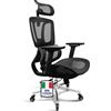 MELOKEA Sedia da Ufficio Ergonomica, Braccioli 4D, Sedile Regolabile, Inclinazione 4 Livelli, Ruote in Gomma, Mesh Traspirante, Schienale Alto, Home Office e Gaming