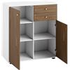 GIANTEX Armadietto da Cucina in Legno con 2 Cassetti e 3 Ripiani Regolabili, Credenza Sala da Pranzo e Soggiorno, 74 x 35 x 85,5 cm