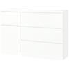 Liink1Ga Set di 2 Cassettiera Camera da Letto in Legno Bianca Alta Cassettiere Bianche 1 e 3 Cassetti Comodino Cassettiera e Credenza Bianco per Ufficio Soggiorno Corridoio Mobili Dresser