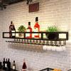 SAGIDAR Mensole Vino Da Muro Stile Ferro, Design A Doppio Gancio, 60cm-150cm, Scaffale Di Esposizione Di Stoccaggio Del Vino, Porta Bicchieri Da Vino Per La Casa, Bar, Lunga Durata Di Vita ( Color : Black , S
