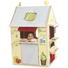 roba Casetta per Bambini - contiene Negozio, Teatro delle Marionette, Lavagna, Sportello per Ufficio Postale, Banca, Chiosco - Giallo e Verde