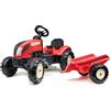 FALK - Trattore a pedali Kiddy Farm - Rosso - con rimorchio - Made in France - Da 2 anni - 2158L