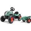FALK - Trattore a pedali Farm Lander con rimorchio - Da 2 Anni - 50% plastica riciclata - Made in France - Volante con clacson - 2054L, verde scuro