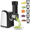 Nictemaw Affettaverdure elettrico 150 W professionale 5 in 1 tagliaverdure elettrico con 5 lame grattugia per verdure, Grattugia elettrica multifunzionale per formaggio, frutta e verdura