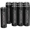POWEROWL Batteria AA da 2800 mAh, ricaricabile, 12 pezzi (bassa autoscarica, 1200 cicli), 1,2 V, batterie AA NI-MH