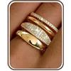 Chriscoco Anelli Donna Oro 14K Placcati Impilabile Anillos de Compromiso Anillo Promesa - Con Portagioie