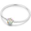 Hapour Braccialetto in argento Sterling 925 per ciondoli a forma di stella e fiori, con catena a serpente, con zirconia cubica 5A, da donna, 6.7in (fit wrist size 5.5 in), Argento sterling, Zirconia