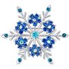 Bling Jewelry Spilla Grande A Forma Di Fiocco Di Neve Invernale Congelato Multicolore Blu Ghiaccio Per Donne, Con Cristalli, Perfetta Per Feste Natalizie Invernali. Realizzata In Lega Placcata Rodio.