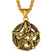 Richsteel Collana con pentagramma e pentacolo, in acciaio inox, con ciondolo a forma di pentagono e strega, idea regalo, confezione regalo, Acciaio inossidabile