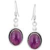 925 Silver Plated Orecchini pendenti da donna con pietre naturali - Orecchini pendenti 925 Silver Plated di forma ovale - leggeri e confortevoli, gioielli alla moda fatti a mano - Regalo per compleanni, uso quotidiano