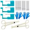 Longbeauty 14G 16G 20G Body Piercing Kit per ombelico/labbro/lingua/orecchio/naso/sopracciglio/capezzolo Auto Piercing pistola strumenti ago, Gemischte Größen, Plastica, Nessuna pietra preziosa