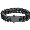 Richsteel Bracciale Uomo Catena Cubana Larghezza 5/7/9/12 MM Accaio Inossidabile 316L Impermeabile Antiallergico Comoda Fibbia di Collegamento 19/21/23 CM Regalo Rgazzo Padre Compleanno