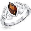 DTPsilver® Anello Celtico Donna Argento 925 - Anello Nodo Argento 925 - Anelli con Pietre Semi Preziose - Anello Granato