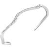 Breil, Collezione Zig Zag, Bracciale Donna, Bangle Rigido in Acciaio Lucido Silver, con Pavé di Cubic Zirconia Bianchi, Forma Fluida e Sinuosa, Dimensioni 56x46 mm, Circonferenza Interna 15,5 cm
