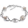 LillyMarie Braccialetto Donna Di Alta Qualità Con Perle Vere In Argento Sterling 925 Stile Vintage Regolabile E Confezione Regalo
