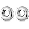 Longbeauty 1 paio di pesi per orecchio, orecchini a cerchio Albert Hoop a ferro di cavallo, anello a sfera per piercing allungato, estensore, 6 mm, 8 mm, 2G (6mm), Acciaio inossidabile