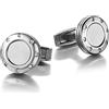 Colibri - Gemelli da uomo Daytona - Gemelli da polso di design con centro satinato- Chiusura a coda di balena - Acciaio inossidabile lucidato e satinato - Confezione regalo