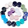 Longbeauty Set di 22 piercing per orecchio in pietra naturale, 6 mm - 16 mm, 6mm, Pietra