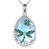 YAFEINI Collana con Colibrì/Libellula/Farfalla/Ape per Donna Collana con Ciondolo in Pietra di Luna in Argento Sterling Gioielli Regali per Mamma Fidanzata (Libellula)