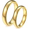 Homxi FEDI Nuziali Incisione,Anello Carbide Tungsteno 4MM Oro Anello con Rotondo Lucido Coppia Anelli Matrimonio Donna 22(62mm) + Uomo 30(70mm)