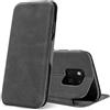 Verco Case per Huawei Mate 20 Pro Custodia, Cover a Libro Pelle PU per Huawei Mate 20 Pro Custodia Premio Booklet Protettiva, Grigio