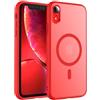 TOCOL Cover Magnetica per iPhone XR 6,1 Pollic, Compatibile con MagSafe, Custodia Antiurto Traslucida Opaca, Rosso