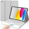 IVEOPPE Tastiera iPad 10 Generazione/A16 11 Generation (10.9/11 pollici, 2022/2025) con Touchpad, Cover Tastiera Trackpad Italiano QWERTY Bluetooth Staccabile per iPad 10/11 Gen con Portapenna, Grigio Chiaro