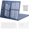 MOSISO Custodia Glitter Compatibile con MacBook Neo 13 pollici Cover Modello A3404 Versione 2026 con Chip A18 Pro, Case Rigida Anti-rottura&Copritastiera&Pellicola&Borsa Porta Oggetti, Indaco