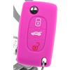 mt key Key Soft Case Cover protettiva per auto Citroen C2 C3 C4 C5 Grand Picasso Berlingo Peugeot 207 307 407 308 607 / Colore: Rosa