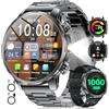 LIGE Orologio Smartwatch Uomo 1.85 HD Grande Display, 1000 mAh Batteria, Torcia LED, Smart Watch con 100+ Modalità Sportive, Impermeabile IP68, 2 Cinturini + Cavo USB e Type-C, Nero