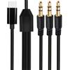 SHANFEILU SAHNFEILU Cavo adattatore splitter a Y per cuffie audio da tipo C maschio con DAC a audio da 3,5 mm TRS maschio da 3,5 mm, splitter a 3 porte, 1 m, per laptop e telefoni di tipo C