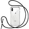 Vauki Cover con Cordino per iPhone XS/X,Custodia on Laccio Collana Tracolla Trasparente Silicone TPU+PC Bumper Back Antigraffio Proteggere Case Corda per iPhone XS