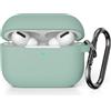 KOKOKA Custodia in Silicone Compatibile con AirPods Pro 2, Case Cover Protettiva in Premium Silicone per Airpods Pro 2 (2022 Released) Custodia con Moschettone, LED Frontale Visibile, Cloud Grey