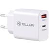 Tellur PDHC101 Caricabatterie a due porte, PD 20W + QC3.0 18W, bianco