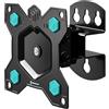 ONKRON Farfalla Televisione da 10 a 35 pollici - Staffa per TV con Peso fino a 20 kg - Gancio TV Muro Universale con max VESA 100x100 mm/Supporto per Televisore Girevole e Inclinabile R3-B Nero