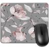 Yeuss Tappetino Per Mouse Rettangolare Rosa Antiscivolo Fiore Rosa, Motivo Con Fiori E Foglie Primaverili Motivo Floreale In Tessuto Tappetini Per Mouse Fiore Rosa, Grigio Rosa, 200 mm X 240 mm