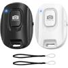 Piaeny Telecomando Bluetooth per cellulare, 2 pezzi, telecomando per smartphone senza fili, compatibile con iPhone e Android, 10 m di portata della fotocamera con cinturino da polso per selfie e foto