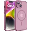 TOCOL Cover Magnetica per iPhone 14 6,1 Pollic, Compatibile con MagSafe, Protezione Fotocamera Integrata, Custodia Antiurto Traslucida Opaca, Lilla Viola