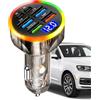 Generic Caricabatteria da auto USB, cavo di ricarica rapida a 6 porte, display portatile a LED di tensione, per ricarica per telefono cellulare, smartphone