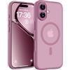 TOCOL Cover Magnetica per iPhone 17 6,3 Pollic, Compatibile con MagSafe, Anello Magnetico Incorporato, Protezione Fotocamera Integrata, Custodia Antiurto Traslucida Opaca, Lilla Viola