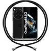 ANFAIRLACE Cover Cordino Compatibile con oneplus 12, Custodia Trasparente TPU Morbido Silicone Regolabile Antiurto Collana Chiaro Case, Nero