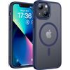 TOCOL Cover Magnetica per iPhone 13 Mini 5,4 Pollic, Compatibile con MagSafe, Custodia Antiurto Traslucida Opaca, Blu
