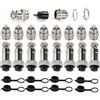 RUNCCI-YUN 8Pcs GX16-4 Pin Aviazione Spina, 5A Aviazione Connettore Spina, Maschio Femmina Plug Metallo GX16 Connettore Pannello Presa Spina, con Gomma Protettore Berretto