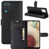 betterfon Custodia compatibile con Samsung Galaxy A12 | Custodia a portafoglio con scomparti per carte di credito, compatibile con Galaxy A12 | Chiusura magnetica | Nero