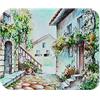 Yeuss Tappetino Per Mouse Antiscivolo Rettangolare Retro Città Yeuss, Casa Della Pittura A Olio, Fiori E Alberi Colorati, Estate, Giochi, Tappetino Per Mouse, 200mm X 240mm