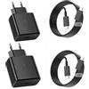 Powersky 2 caricatori rapidi USB-C da 45W con cavo di ricarica rapida, per Samsung Galaxy S26 Ultra, S25, S24, S23, S22, S21, S20 Ultra, A57 A56 A55 A37 A36 A17 A16 e tablet Tab S11, S10, S9, S8 Ultra