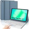 Occtingkind Custodia con Tastiera Bluetooth per Samsung Galaxy Tab A11+ 11 (2025) & A9+ 11 (2023), Cover Italiana QWERTY con Touchpad, Senza Retroilluminazione, Porta Penna, Blu Nebbia