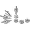 PrecisionGeek M6 Alluminio Spike/Cono Assorbente con Piedini - 4 Pezzi - Punte Hi-Fi e Disaccoppiatori per Diffusori, Amplificatori e Componenti Audio