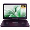 POFOTO Lettore DVD Portatile da 17,5'' con Schermo Rotante HD 15,6, Autonomia di 6 Ore, Supporto Formati Multipli/SD/USB, Sync TV e Proiettore, Antishock, Doppi Altoparlanti (Viola Nerastro)