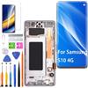 HLYGZX Display (bianco con cornice) per Samsung Galaxy S10 4G LCD di ricambio TFT, G973F G973U G973W Display Touch Digitizer Assembly Kit di riparazione (senza impronte digitali, non curvo Screen)